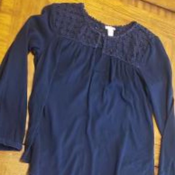 J. Crew Tops - J Crew Navy Long Sleeve Blouse